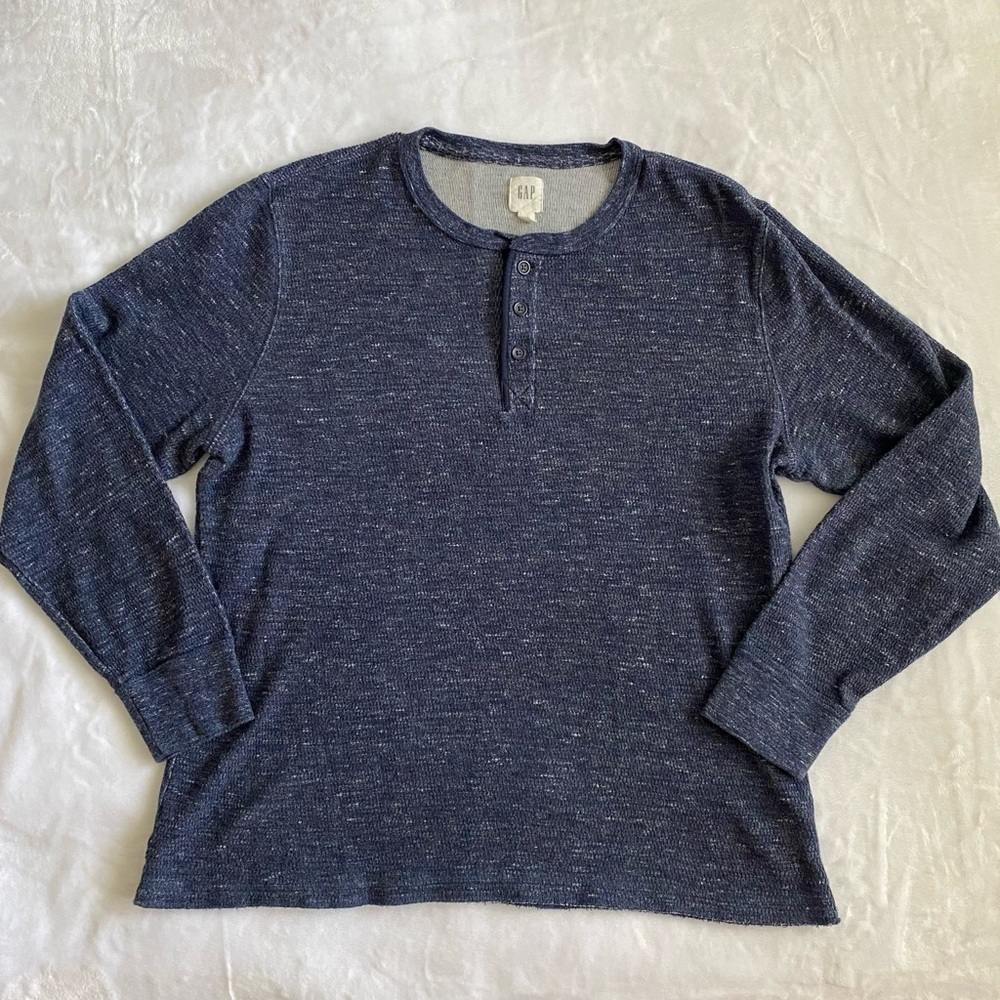 Gap | Men’s Button Up Long Sleeve Sweater | Blue | Size: Large
